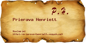 Prierava Henriett névjegykártya
